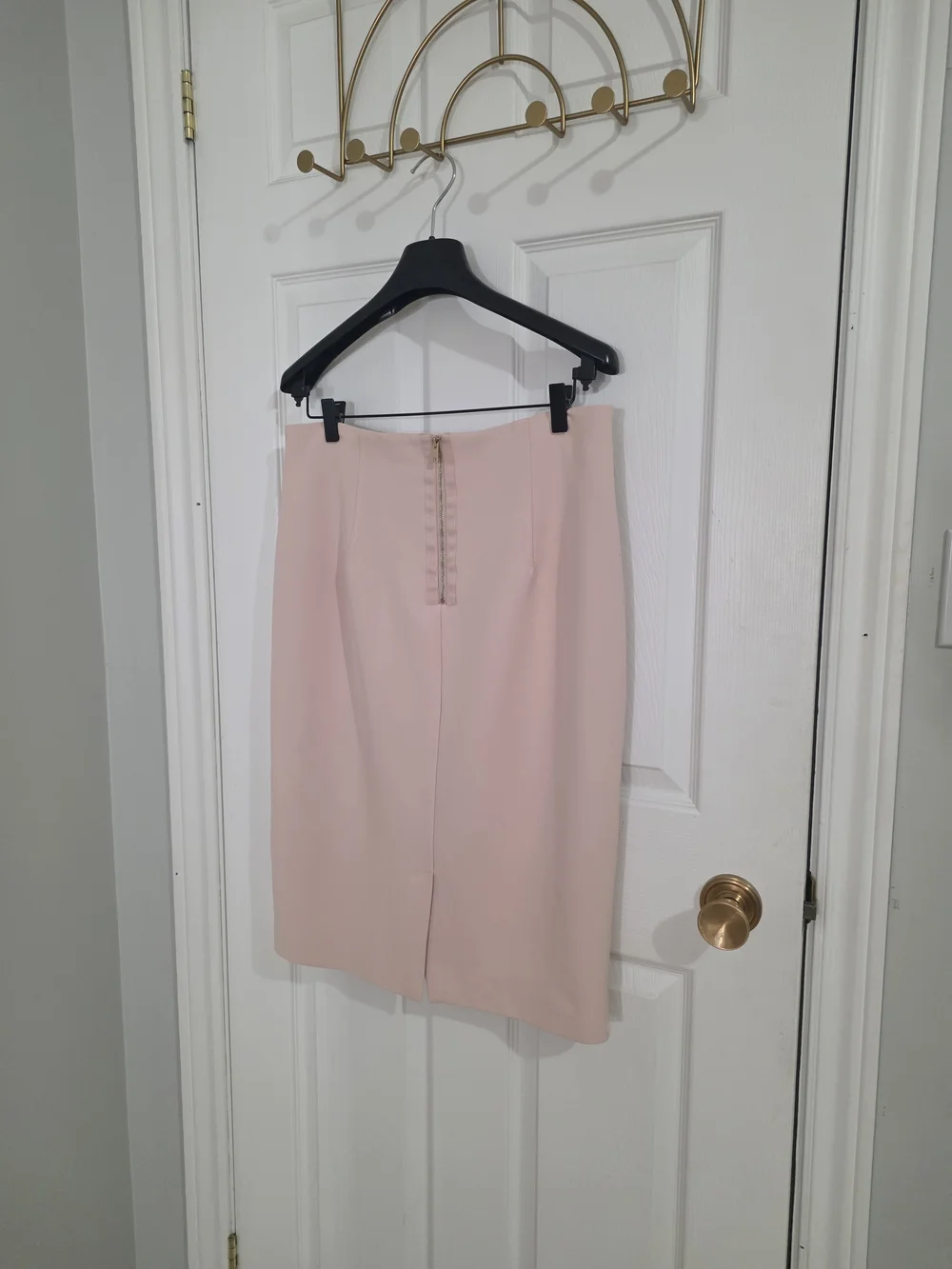 Tailored Blush Pencil Skirt with Back Zip - Picture 3 of 4